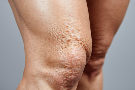 Wrinkled knee skin close up thigh skin textured skin knee joint mature skin leg closeup skin texture skin detail human body skin crease