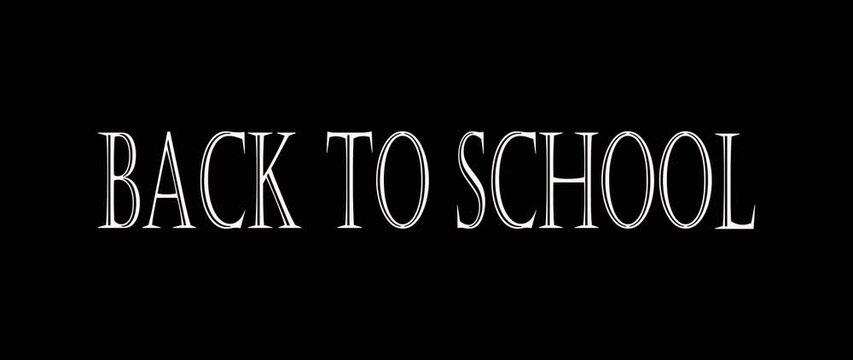 Anime text Back to School. For the web page. School website.