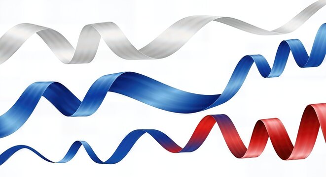Russia Flag Ribbon Style Vector Illustration Isolated on White Background
