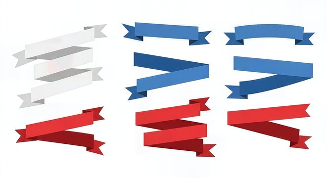 Russia Flag Ribbon Style Vector Illustration Isolated on White Background