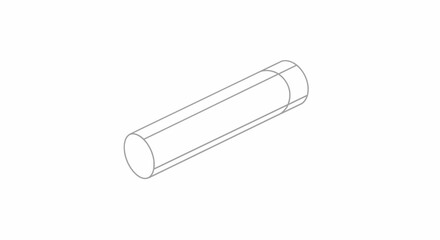 Simple line drawing of a cylindrical object, solid, isolated on white background. © Rizal