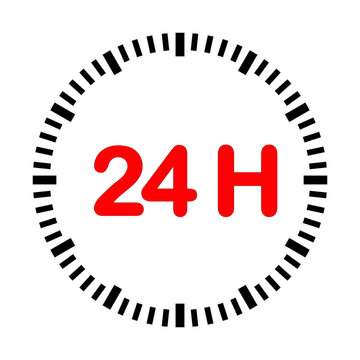 Logo 24 heures. Temps. D&eacute;lai.