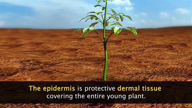 The epidermis of a plant