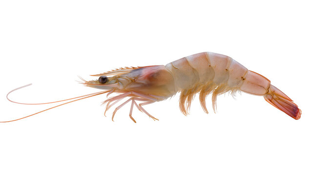 Pink raw shrimp with long antennae and orange legs
