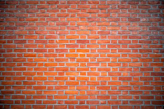 Red British brick wall texture close-up perfect background for design and overlays
