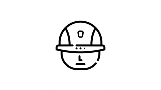 Line drawing of a construction worker in a hard hat suitable for safety posters, construction websites, and educational materials.
