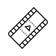 Fototapeta premium Film strip icon. Entertainment and cinema line symbol. Black and white.