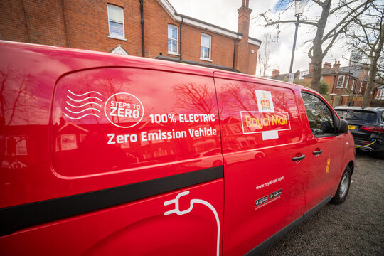 LONDON - Royal Mail 100% electric zero emission delivery van North Kensington
