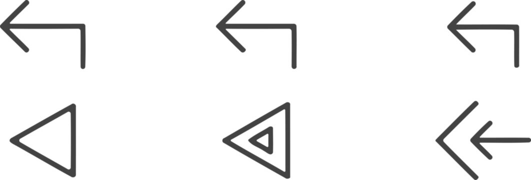 Collection of black arrow symbols directional indicators and geometric shapes