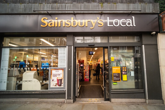 LONDON -  Sainsbury&rsquo;s Local convenience supermarket at 75 Queensway Bayswater