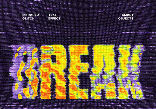 Infrared Text Effect &ndash; Digital Glitch Typography for Logo, Poster & Branding (PSD)