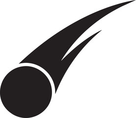 Black comet, meteor, or asteroid icon, space symbol, astronomy sign, vector graphic © Golam