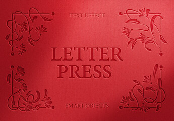 Letterpress Text Effect – Debossed Paper Typography for Logo, Poster & Branding (PSD)