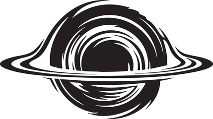 Saturn, planet icon, black and white vector, astronomy symbol, space illustration © Golam