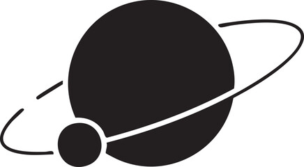Saturn planet icon, ringed planet symbol, black astronomy logo, space vector graphic © Golam
