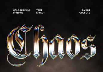 Gradient Chrome Text Effect – Metallic Typography for Logo, Poster & Branding (PSD)