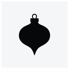 Fototapeta premium Minimal silhouette illustration of a hanging Christmas ornament or bauble.