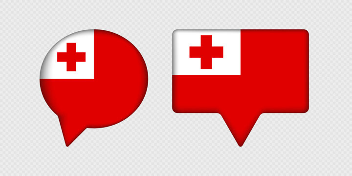Flag of Tonga in speech bubble.