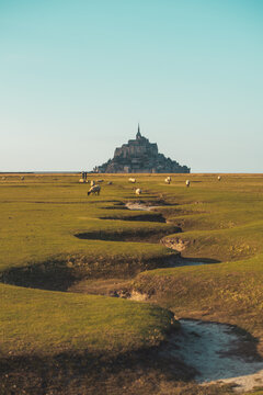 View of Mont Saint Michel in northern France