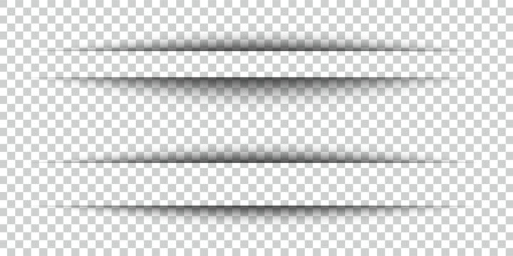.Vector realistic shadows.Vector set of transparent realistic shadow.