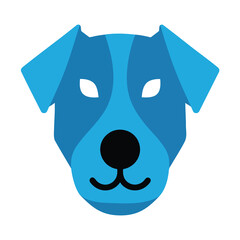 Fototapeta premium Minimalist Blue Dog Face Icon Graphic Design.