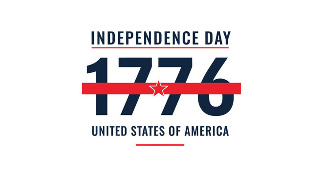 Independence Day, USA patriotic vector, 1776 American celebration icon, United States of America logo