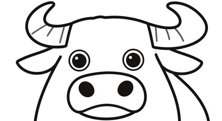 Fototapeta premium A black and white cow face with a big nose