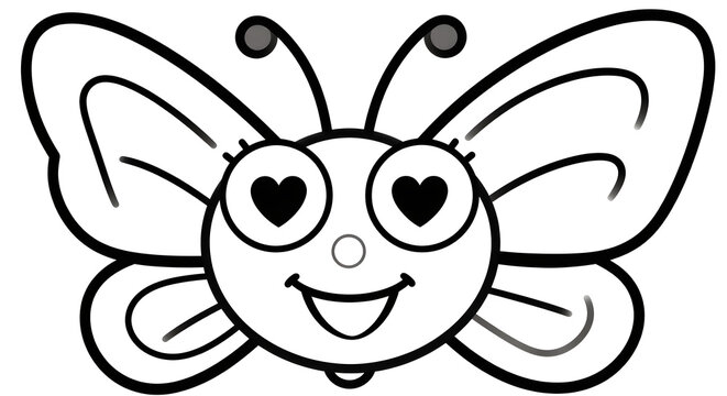 A butterfly with a smile on its face