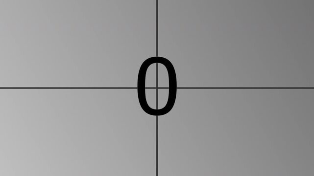 grey retro countdown animation 5 to 0 number. Vintage film leader countdown from 5 to 0 seconds. Five seconds old film circular countdown animation vintage. 4K Video