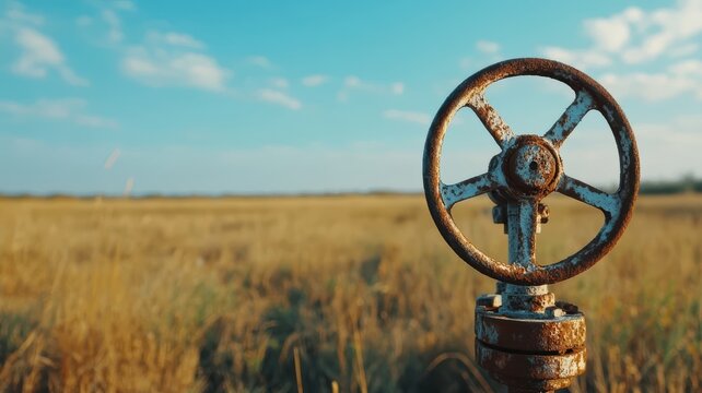 Rusted fire hydrant in open field a weathered oxidized fire hydrant stands alone in a vast open grassy area showing signs of disuse and decay
