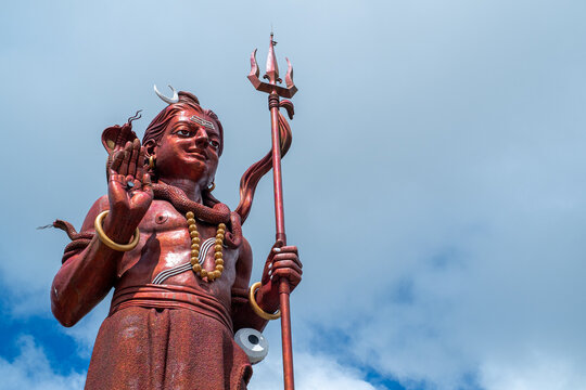 The giant statue of Shiva in Mauritius, known as Mangal Mahadev, is an imposing 33-metre-high sculpture located at the sacred lake of Ganga Talao (Grand Bassin), in the Savanne district.