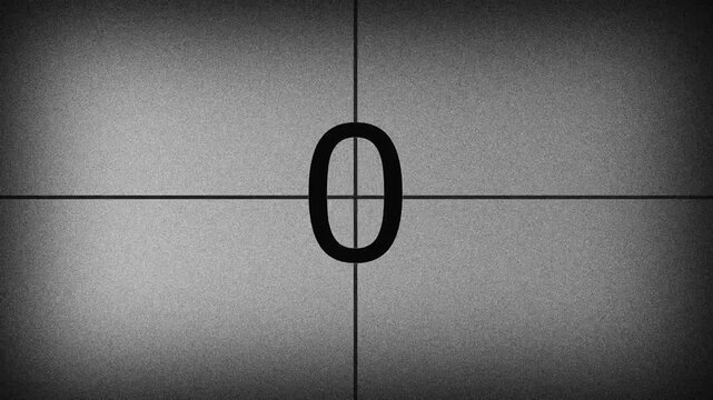 Classic film countdown timer 5 sec, ideal for cinematic intros, retro movies, and video editing projects. 4K Video