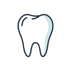 Obraz premium Simple Outline Drawing of a Human Tooth.