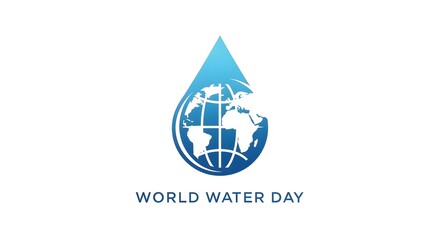Obraz premium A logo for World Water Day featuring a globe and water drop