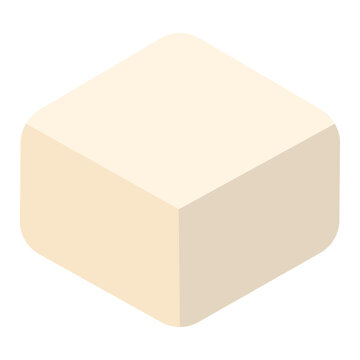 Tofu Cube Japanese Oden Ingredient Vector Illustration