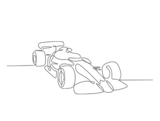 Fototapeta premium Single Line Drawing Formula 1 Race Car racing car sports car