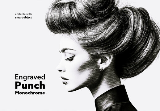 Punch Monochrome Engraved Effect