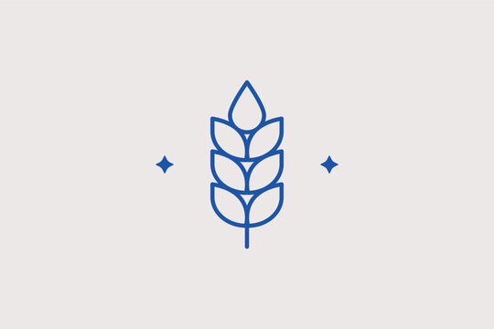 Stalk of wheat representing grain production and the flour industry. Vital Vector Illustration for bakery branding and global agricultural commodity markets.