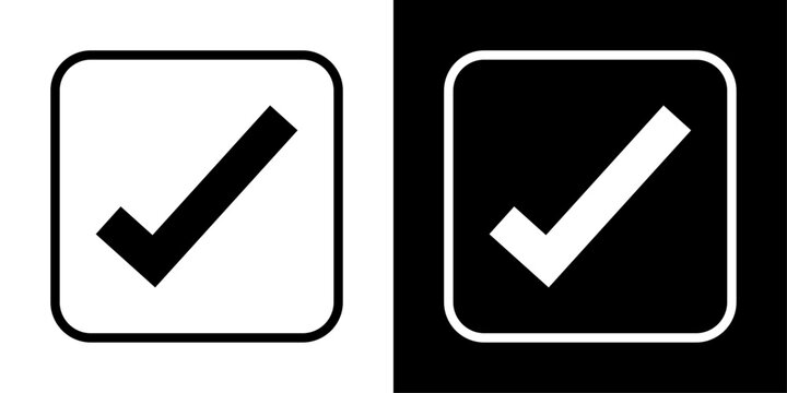 App task icon in solid fill style showing check mark in rounded square, representing task completion, to do list, productivity tracking and mobile app interface.