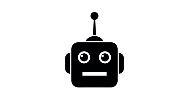 Cute Robot Face Icon Simple AI Bot Vector