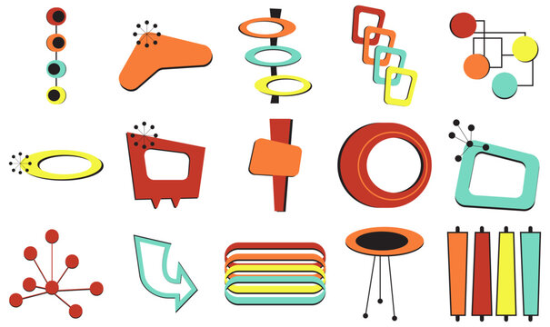 Mid-century modern retro shapes