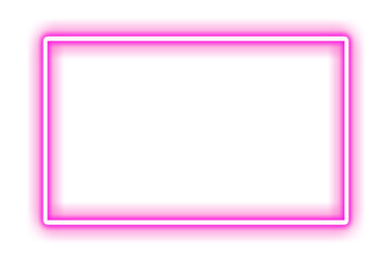 pink glowing neon effect on rectangle or square frame, making  border light glow illuminated bright shape isolated on transparent background with corner rounded electric luminous vibrant  design © Deta Deto