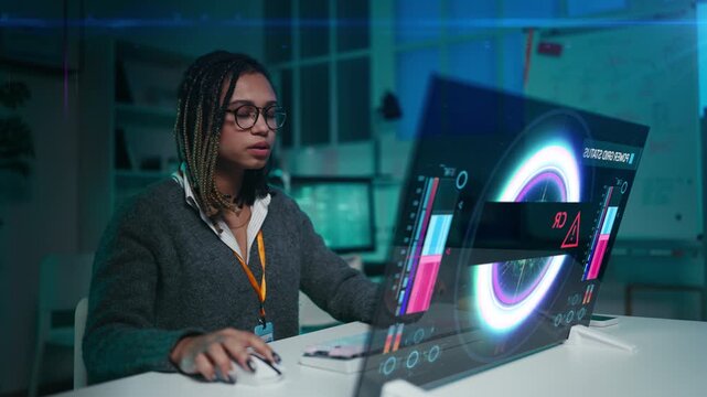 IT engineer fails to launch spacecraft engine on advanced futuristic interface