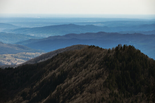 Mountain landscape. Carpathian Mountains in Romania.