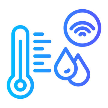 Temperature and humidity monitoring line icon