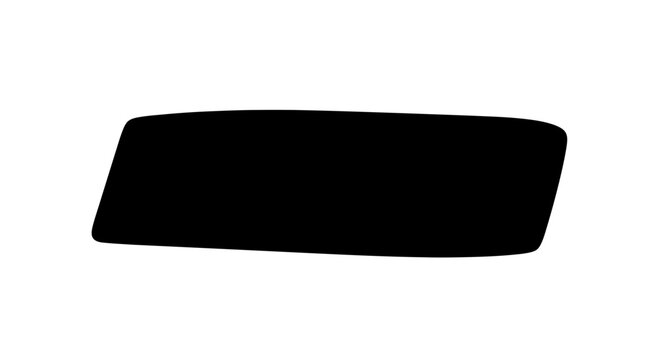 Black Rectangular Object with Rounded Corners.