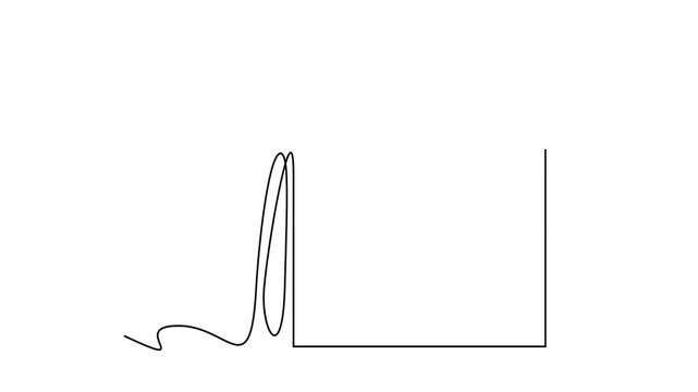 Animated self drawing of continuous line draw of   empty loose-leaf calendar.  Full length one line animation. 4K