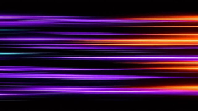 Colorful streaks of light on black background