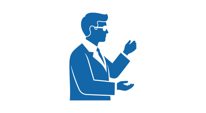 Businessman with Virtual Reality Headset Interacting.