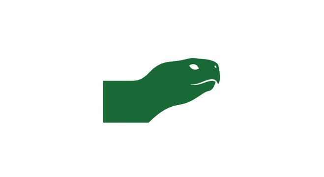 Green Plastic Toy Snake Head Closeup.